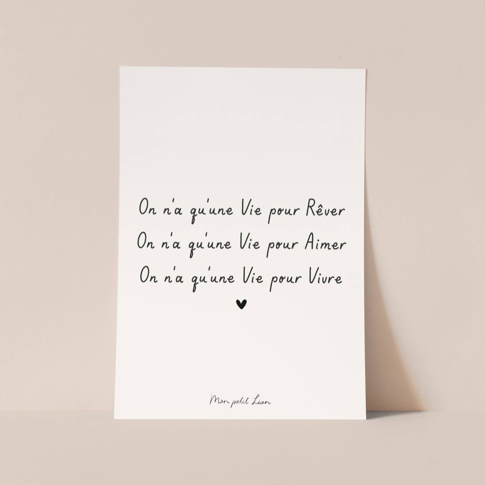 Carte Postale A6 – "On n'a qu'une Vie..." ✨❤️