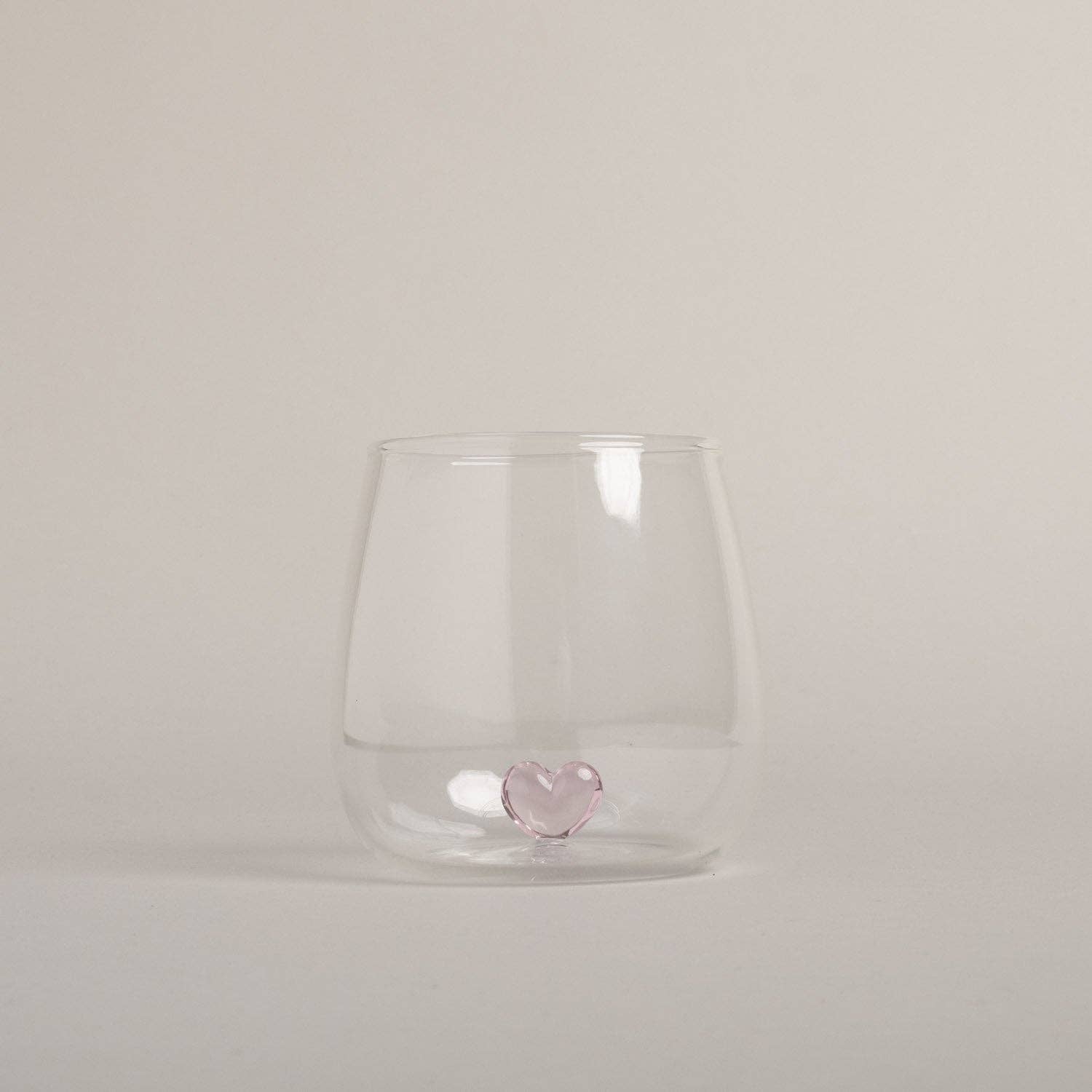 Verre à Boire en Forme de Cœur Rose