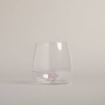 Verre à Boire en Forme de Cœur Rose