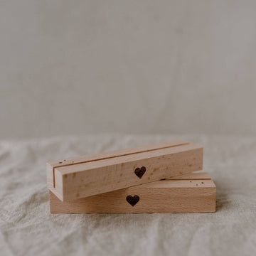Lot de 2 porte-cartes et porte-fleurs en forme de cœur de 12 cm